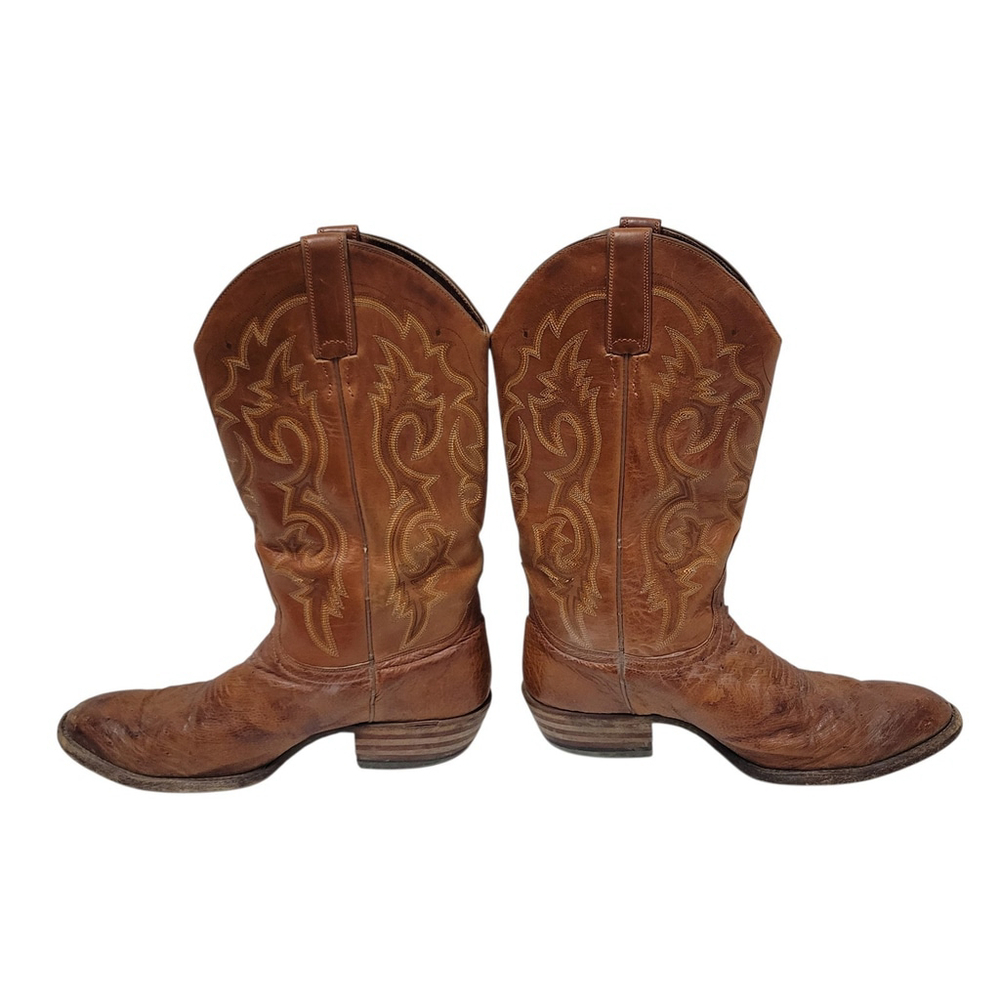 Ariat Brown Ostrich Leather Pointed Toe Boots Style #53305 Men's Size 9D